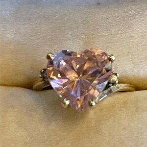 Pink Ice and Diamonds 10K Gold Ring